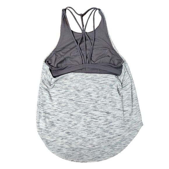 Lululemon Raise The Barre Tank Gray Women's Size 8 Light Grey Luon 2-in-1 - Picture 4 of 9